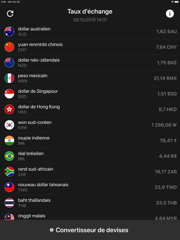 Screenshot #5 pour Taux de change Change devise