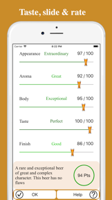 Beerista, the beer tasting app screenshot