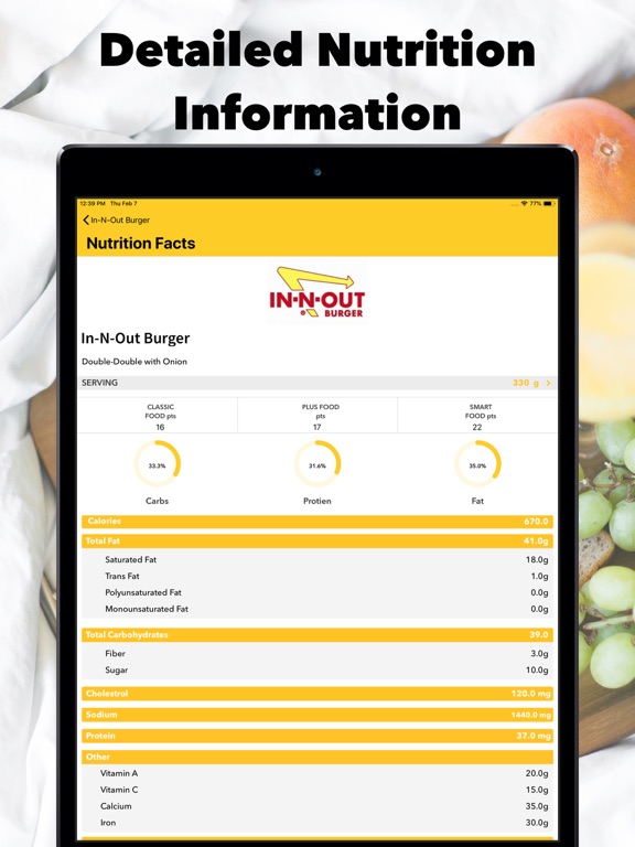 Smart - Food Score Calculator iPad screenshot 4 - Food & Drink app