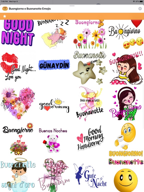 Screenshot #6 pour Buongiorno e Buonanotte Emojis