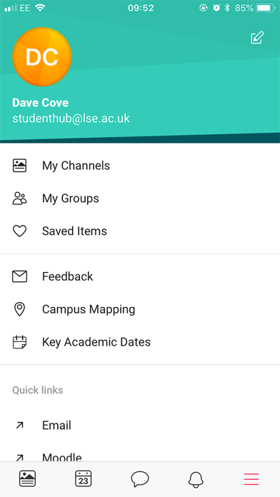 LSE Student Hub screenshot 2