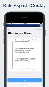 MASA Swallowing Exam screenshot