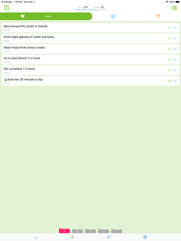 My Goals - Get things done iPad screenshot 1 - Productivity app