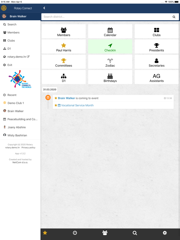Rotary Connect iPad screenshot 1 - Reference app