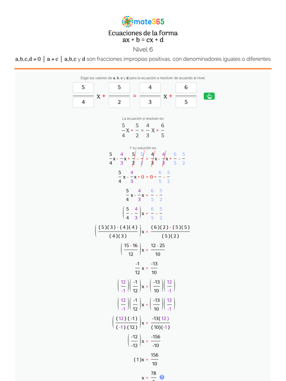 Screenshot #6 pour Ecs. ax+b=cx+d