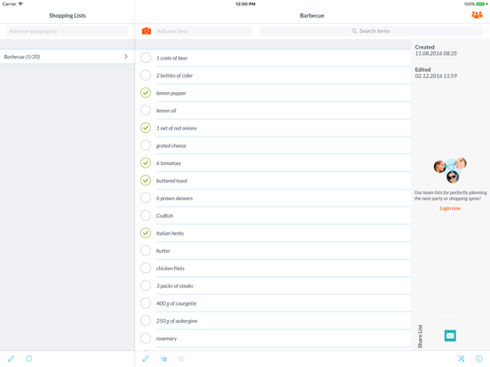 Screenshot #4 pour Shopping Lists Manager