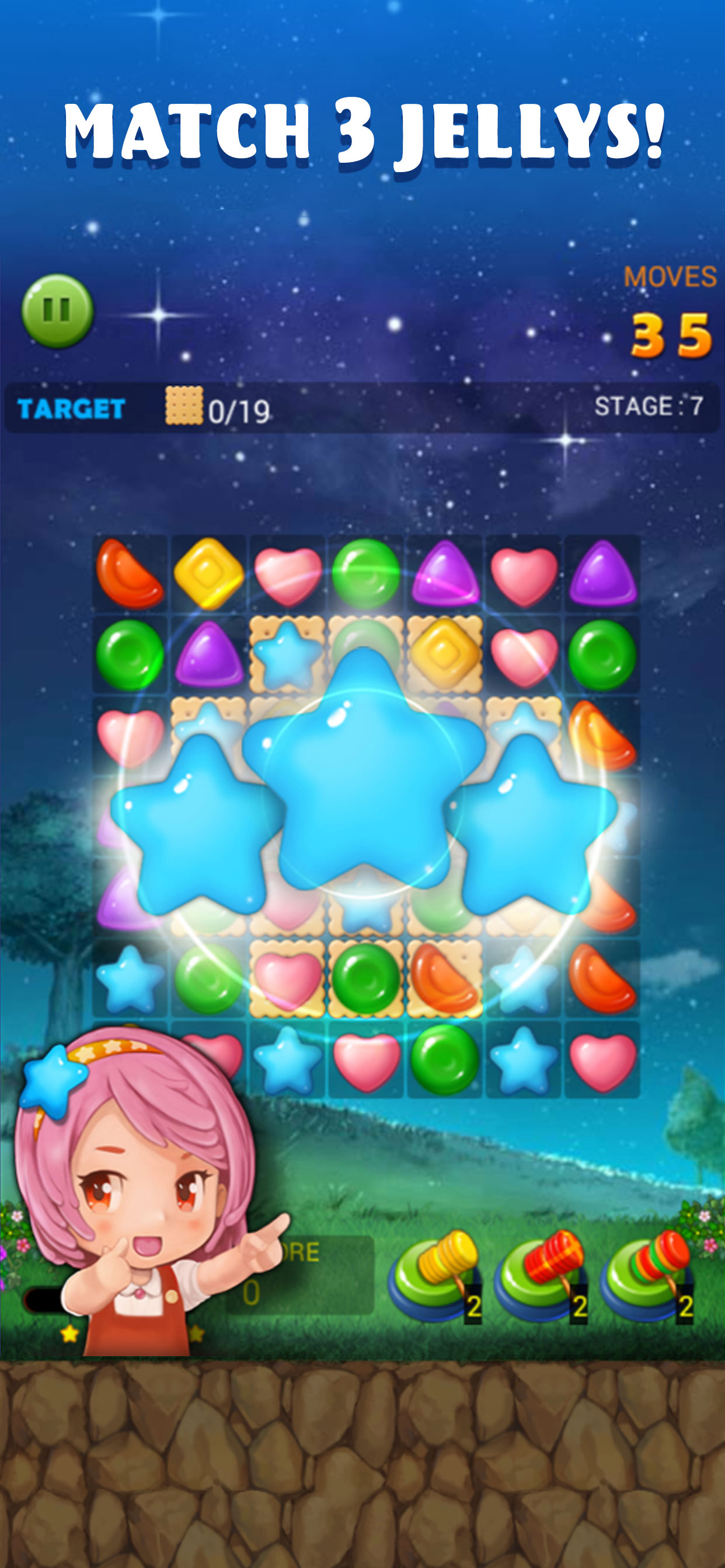 Jelly Star Night - Match 3