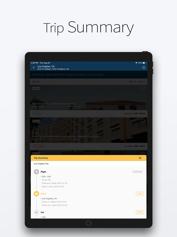 SRS Business Travel Management iPad screenshot 6 - Travel app