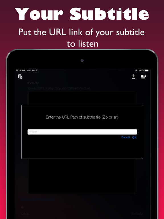 Subtitle Reader Text to Speech iPad screenshot