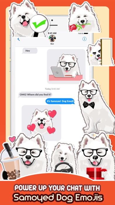 Samoyed Dog Emoji Sticker Pack Screenshot