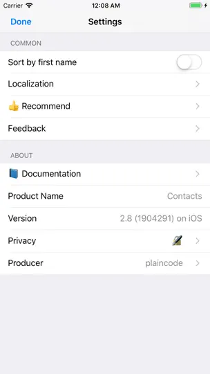 Captura de pantalla de Contacts Last Entries & Search en iPhone 3