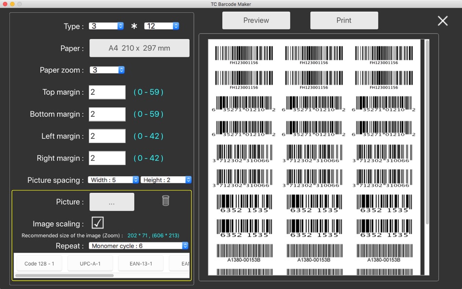 #1. TC Barcode Maker (macOS) 由: TowmsChang