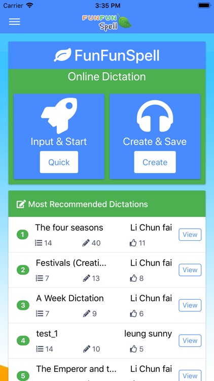 FunFunSpell English Dictation