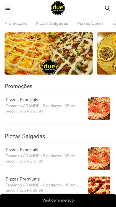due pizza e esfiha app screenshot