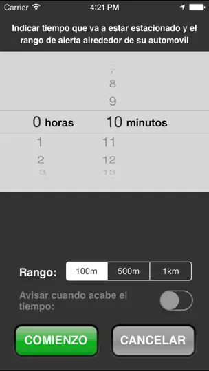 Captura de pantalla de ParkPatrol en iPhone 2