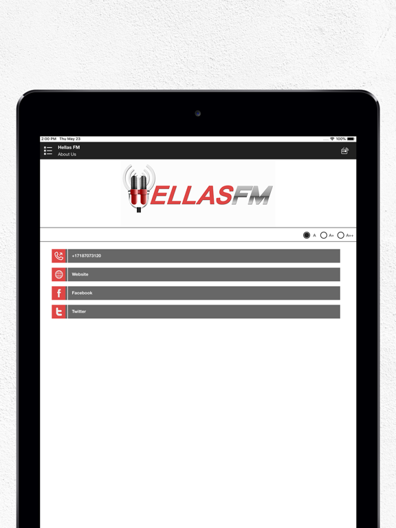 Hellas FM iPad screenshot 4 - Music app