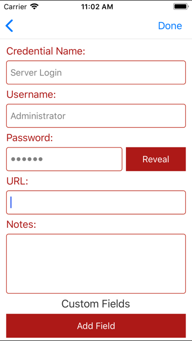 Pleasant Password Server App Screenshot