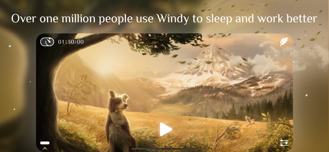 Zrzut ekranu z dźwiękami snu podczas wietrznego białego szumu
