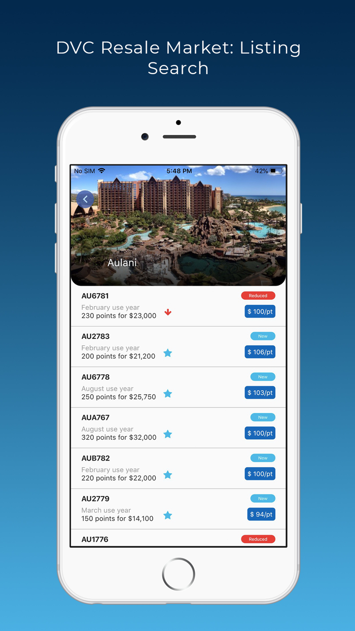 DVC Resale Market Search App