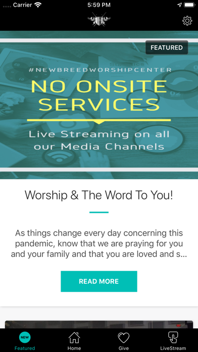 Screenshot 1 of New Breed Worship Center App