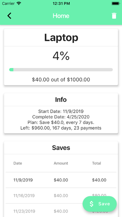 Saguaro - Savings Planner screenshot 2