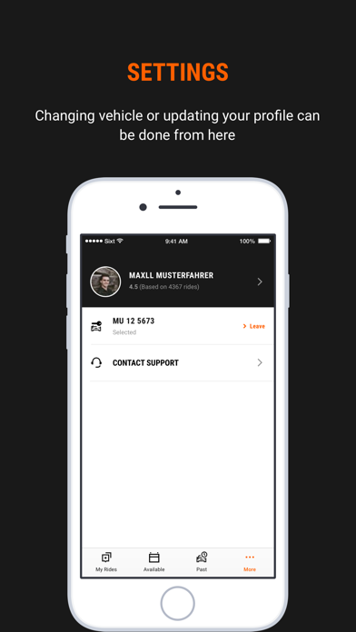 SX - Driver App Screenshot