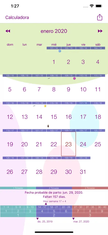 Calendario del embarazo