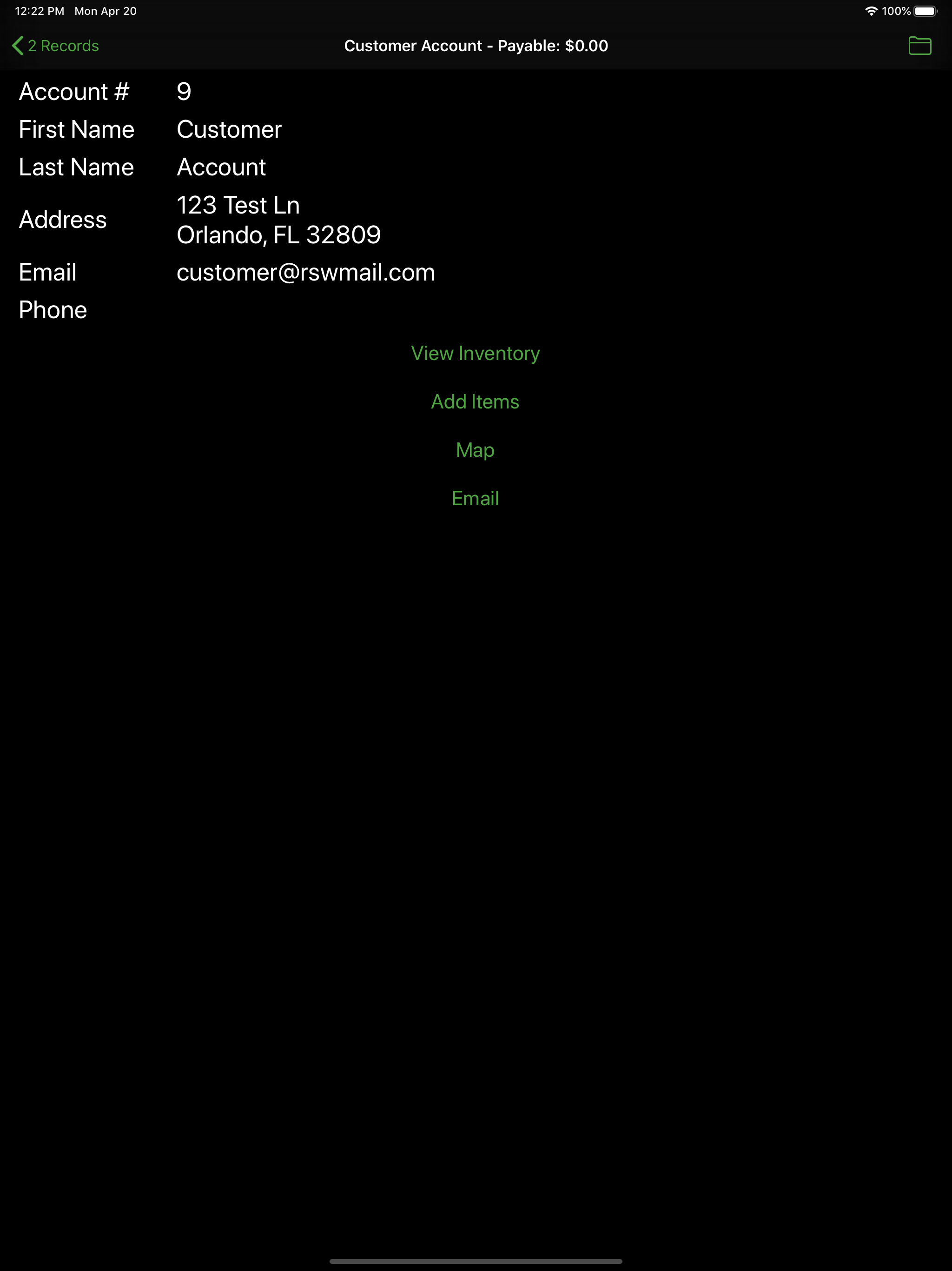 Liberty Item Entry