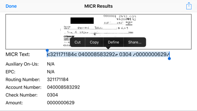 Screenshot #3 pour Check Scanner & MICR Reader