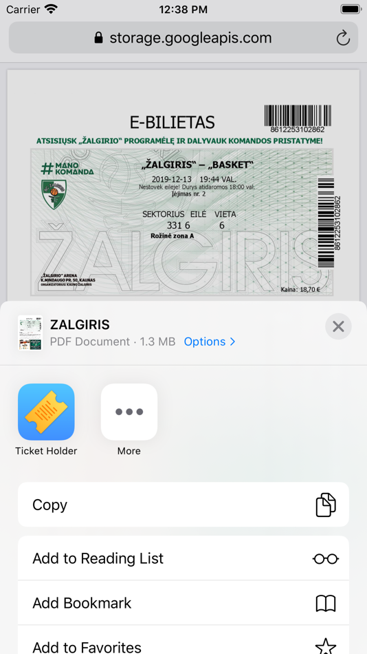 #3. Ticket Holder (iOS) By: Edvinas Bartkus