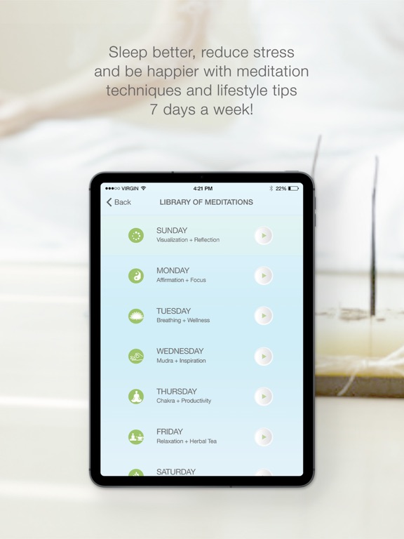 Sip and Om Meditation iPad screenshot 2 - Health & Fitness app