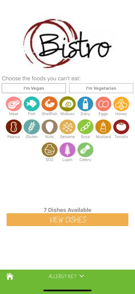 Allergy Menu
