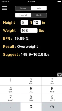 Game screenshot Body Fat Rate Calculator apk