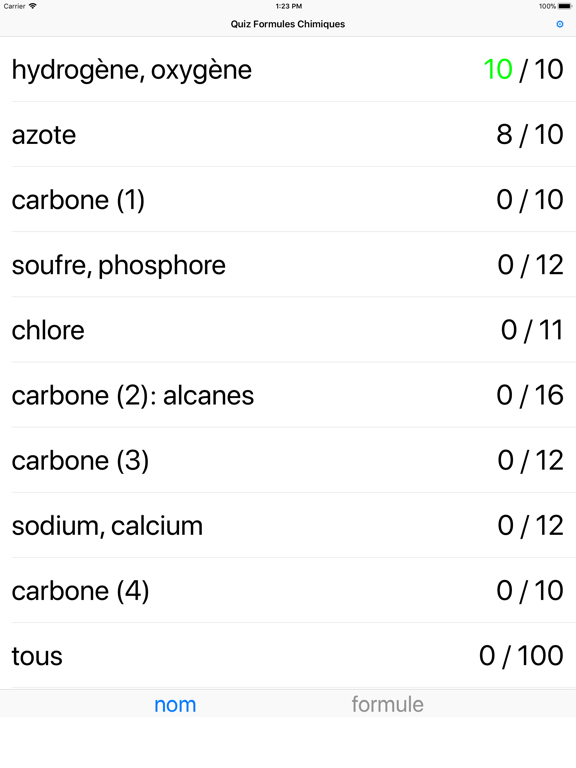 Screenshot #4 pour Quiz Formules Chimiques