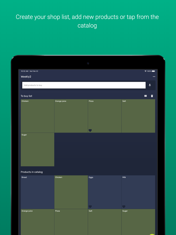 Weekly2 - Shopping List iPad screenshot