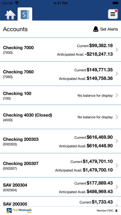 First Westroads Bank Business Screenshot