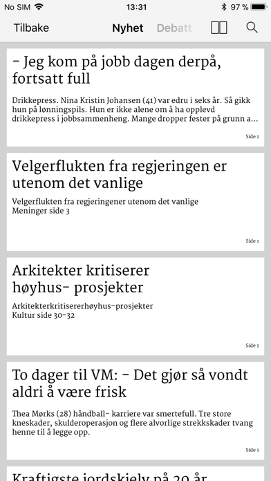Aftenposten eAvis Screenshot