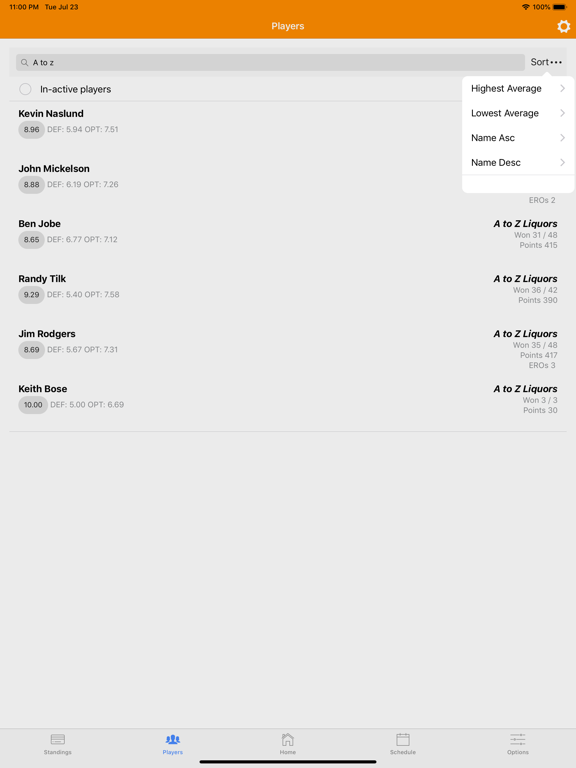 Pool League Scores iPad screenshot 2 - Lifestyle app