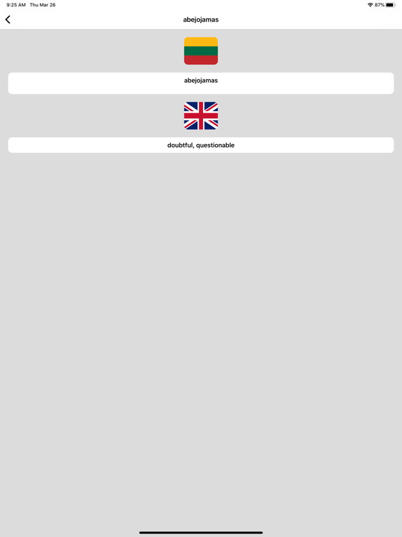 Screenshot #5 pour Lithuanian-English Dictionary