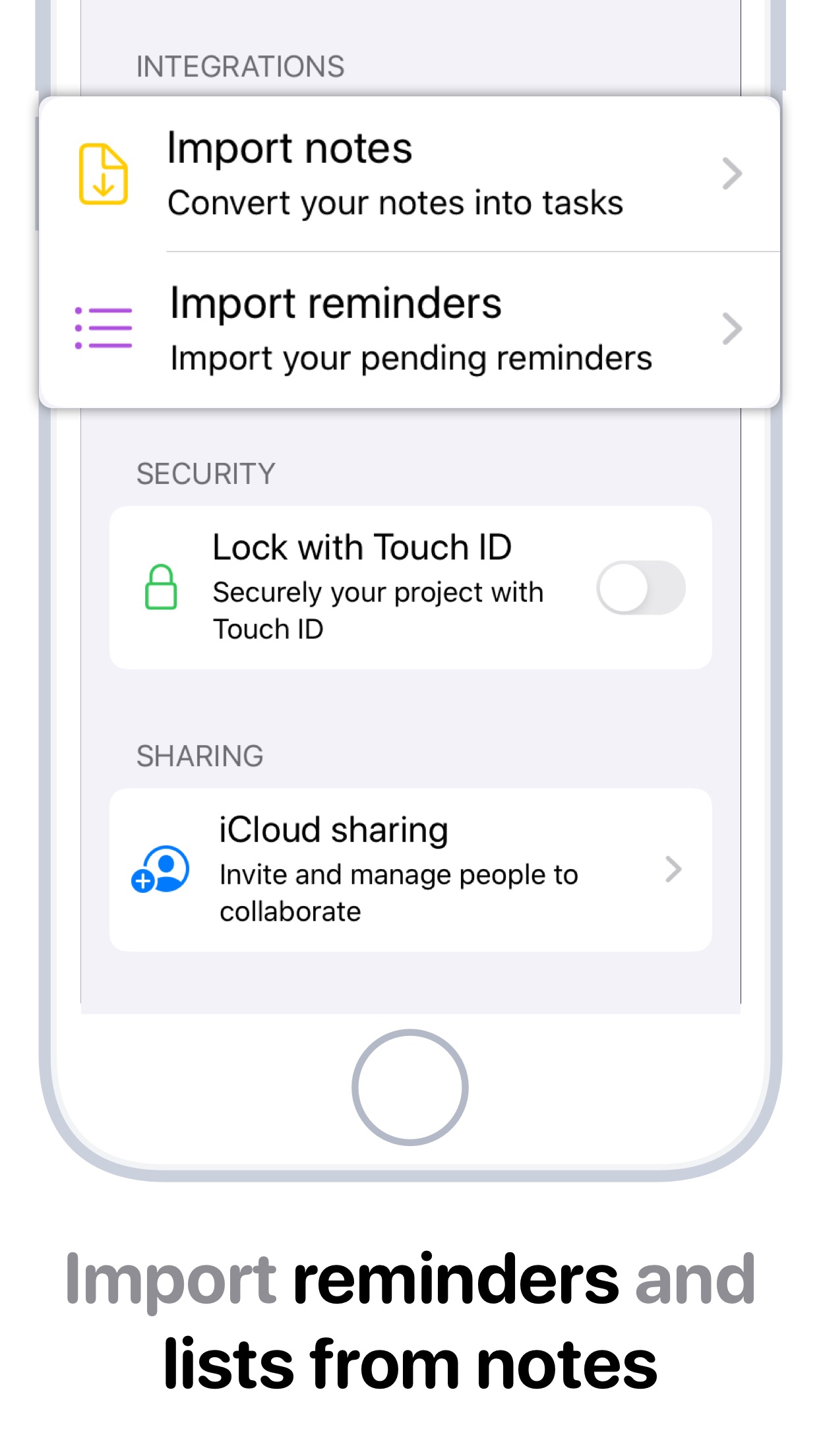 Screenshot do app Tasks: Smart Lists & Reminders