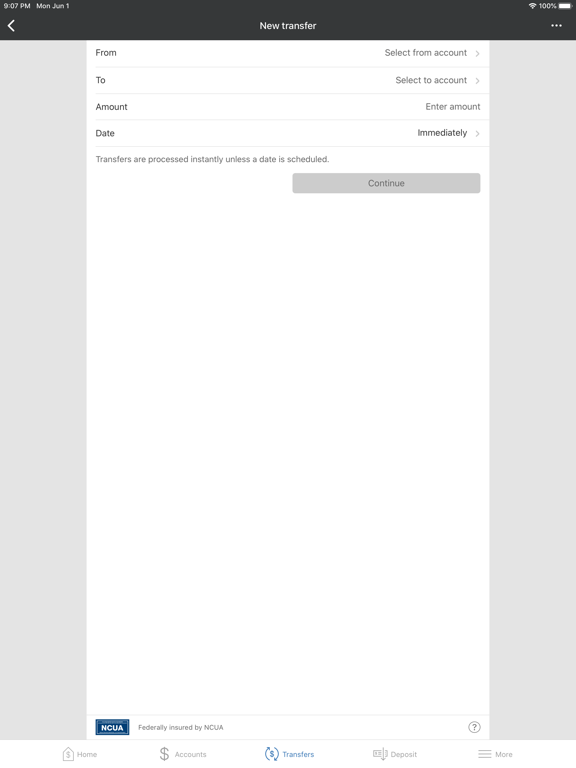 MetroWest CFCU Mobile Banking iPad screenshot 5 - Finance app