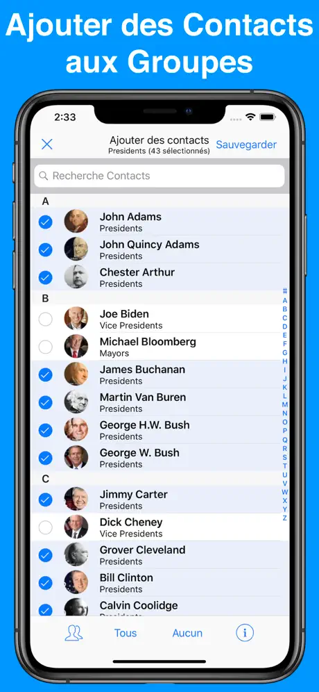 A2Z Contacts et Groupes