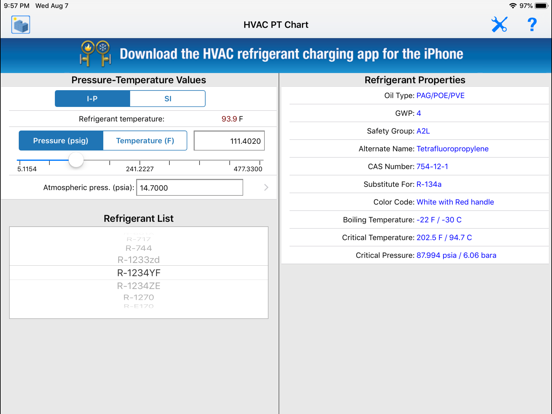 HVAC PT Chart iPad screenshot 8 - Productivity app