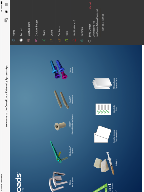 CrossRoads Extremity Systems iPad screenshot 3 - Medical app