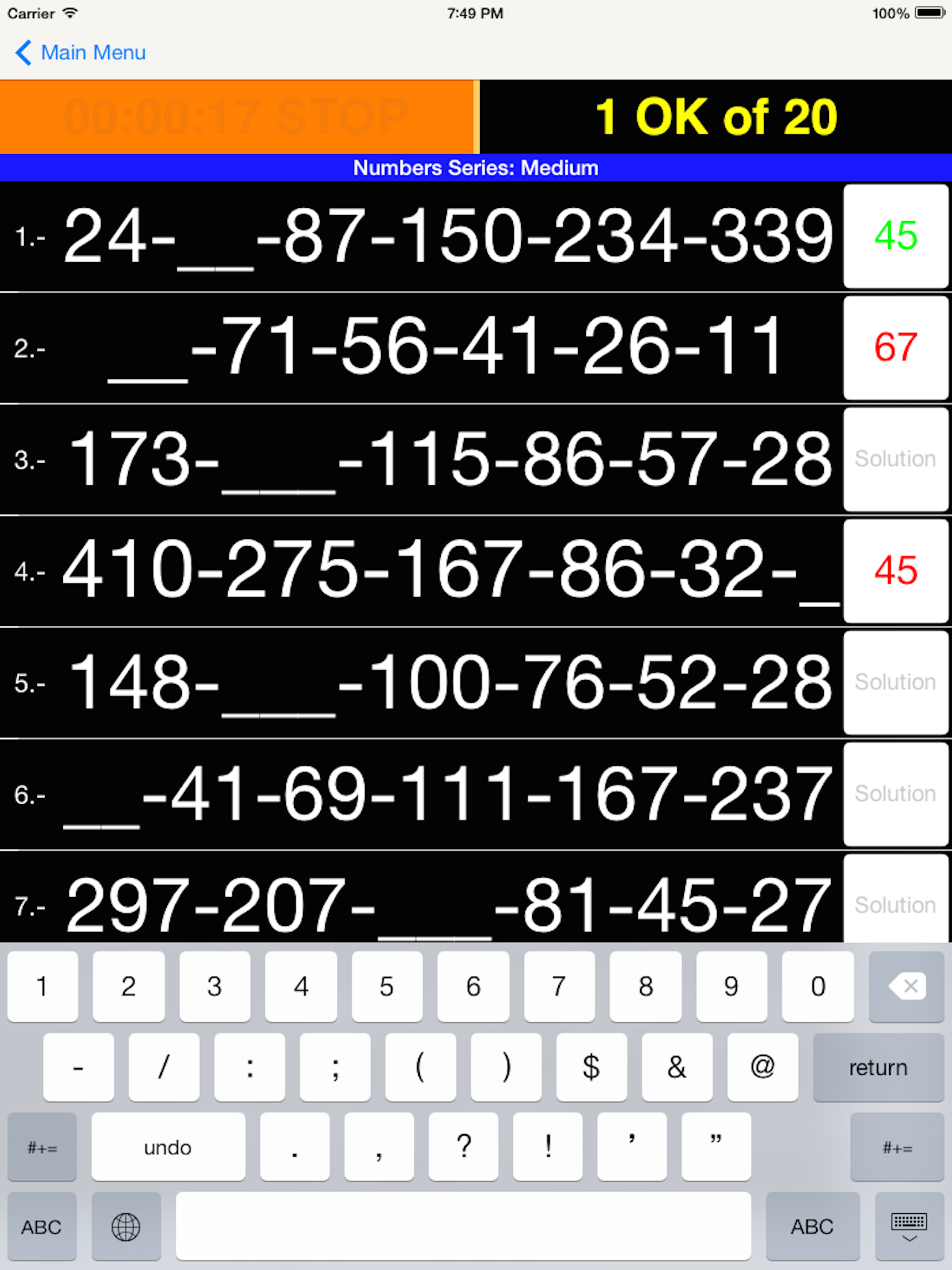Missing Numbers Minds