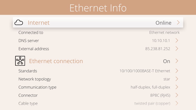 Ethernet Info