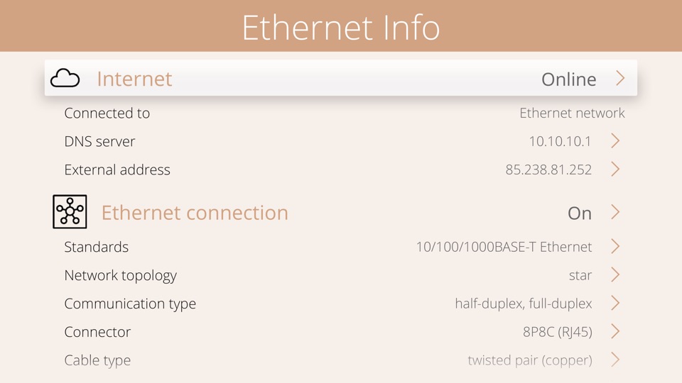 Screenshot #1 for Ethernet Info