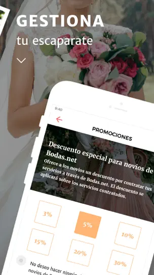 Captura de pantalla de Bodas.net Para Profesionales en iPhone 7