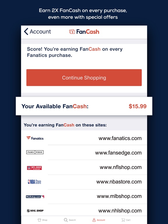 Fanatics – Shop for Jerseys, Hats and Sports Gear from your Favorite Teams screenshot