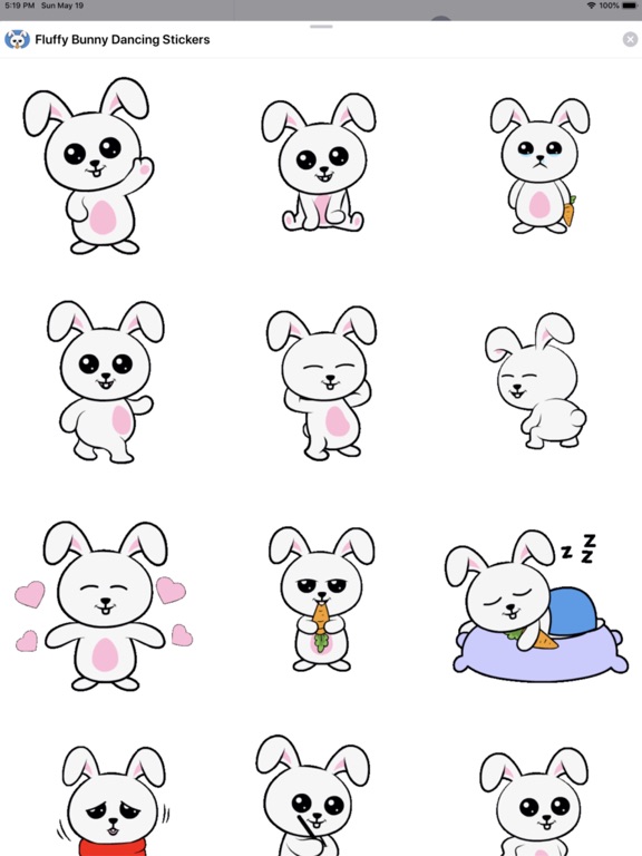 Screenshot #4 pour Fluffy Bunny Dancing Stickers